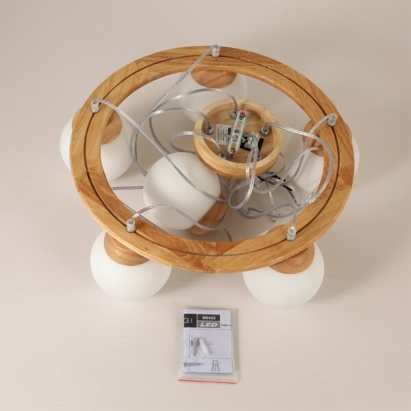 Brilagi - Závesný luster na lanku VISBY WOOD 6xE27/60W/230V priemer 58 cm drevo