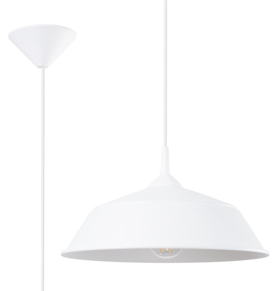 Sollux SL.1327 - Luster na lanku FRIKA 1xE27/15W/230V pr. 34 cm biela