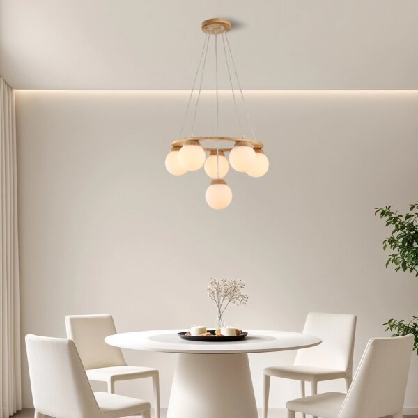 Brilagi - Závesný luster na lanku VISBY WOOD 6xE27/60W/230V priemer 58 cm drevo