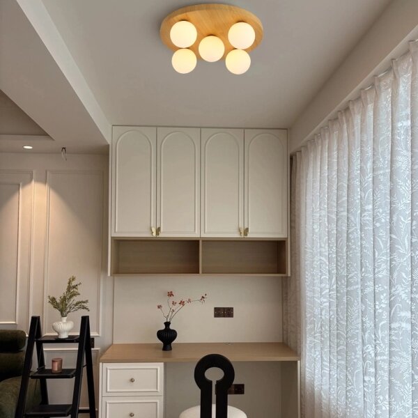 Brilagi - Stropné svietidlo LUND WOOD 5xG9/9W/230V pr. 40 cm drevené