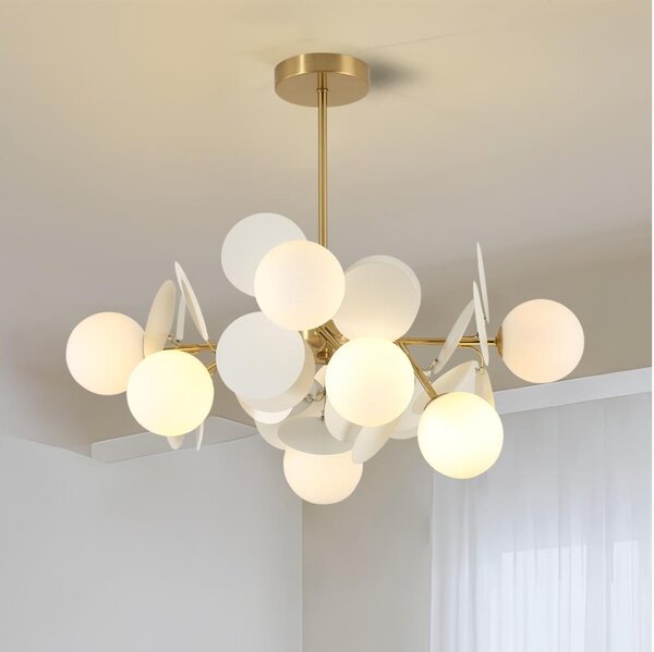 Brilagi - Luster na tyči BALMO 8xG9/9W/230V pr. 60 cm zlatá/biela