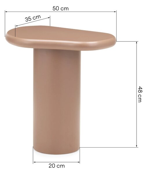 Hector Odkladací stolík Monaco 50 cm škoricový