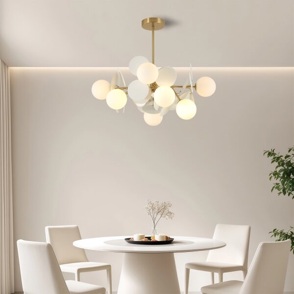 Brilagi - Luster na tyči BALMO 8xG9/9W/230V pr. 60 cm zlatá/biela