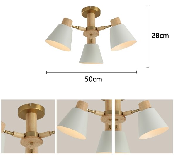 Brilagi - Prisadený luster LUND WOOD 3xE27/40W/230V pr. 50 cm drevo
