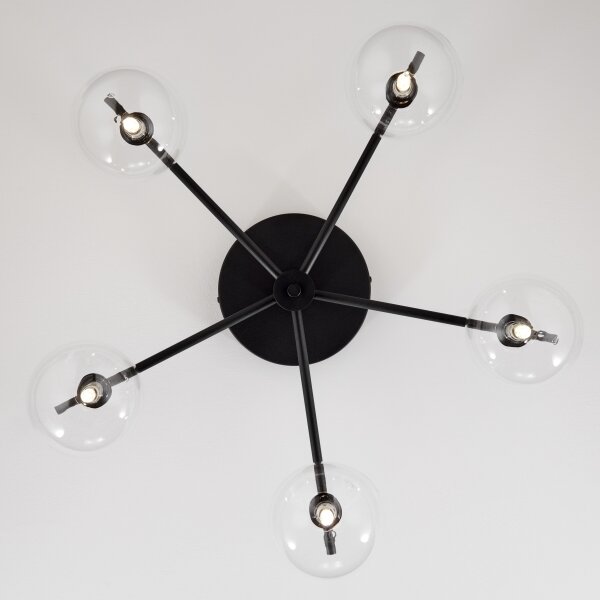 Jupiter 2046 - Prisadený luster PRATO 5xG9/10W/230V čierna/číra
