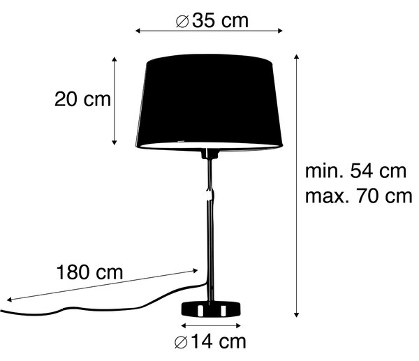 Stolná lampa z ocele s bielym tienidlom 35 cm nastaviteľná - Parte