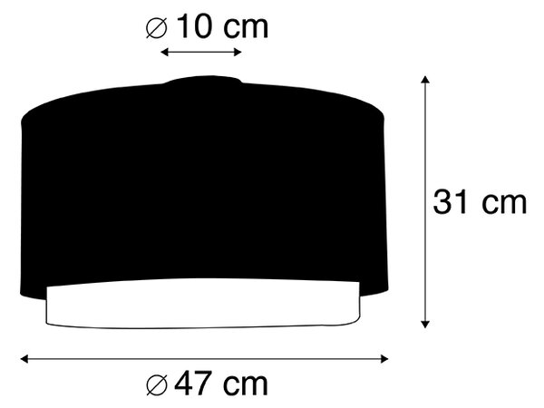 Moderné stropné svietidlo čierne so zlatom 47 cm Duo tienidlo - Combi