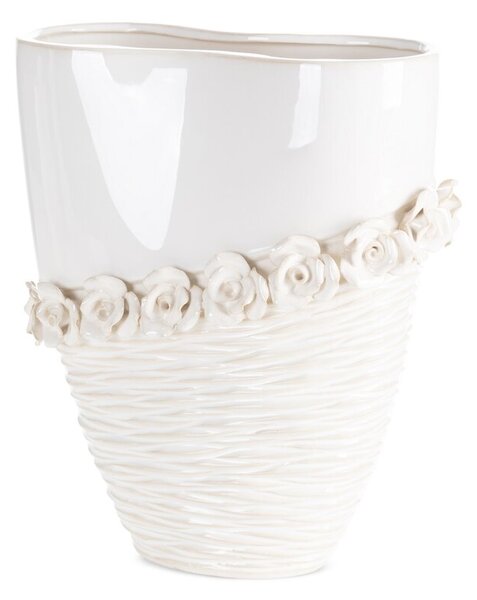 Dekorstudio Dekoratívna keramická váza ELIANA 27x13x32 cm - krémová