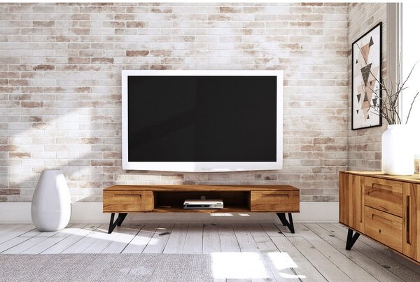 TV stolík z dubového dreva 182x42 cm Golo - The Beds