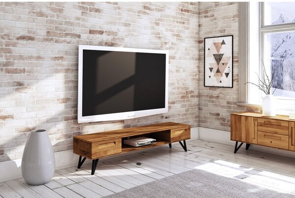 TV stolík z dubového dreva 182x42 cm Golo - The Beds