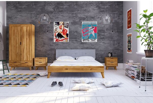 Šatníková skriňa z dubového dreva 90x180 cm Greg - The Beds