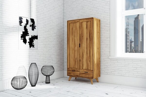 Šatníková skriňa z dubového dreva 90x180 cm Greg - The Beds