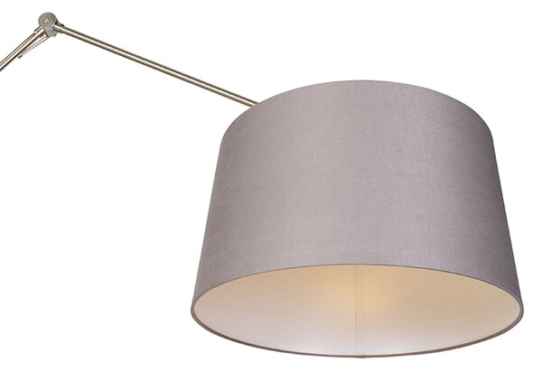 Moderná stojaca lampa oceľ s tienidlom tmavosivá 45 cm - Editor