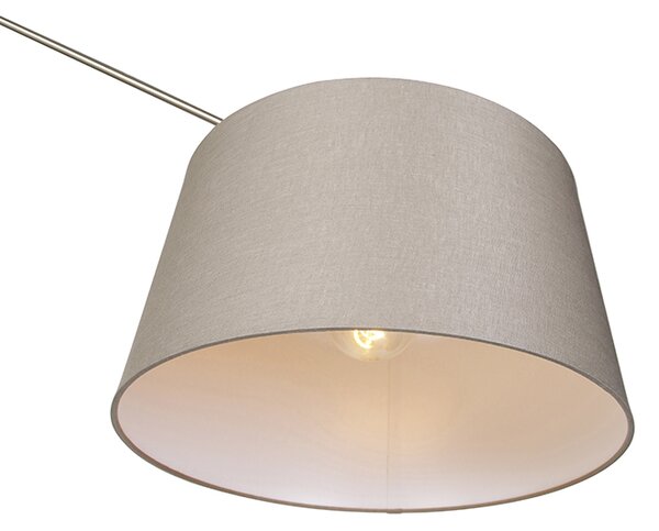 Moderná stojaca lampa oceľ s hnedým tienidlom 45 cm - Editor