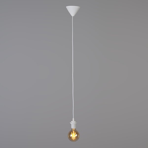Moderné závesné svietidlo biele s čiernym tienidlom 45 cm - Pendant