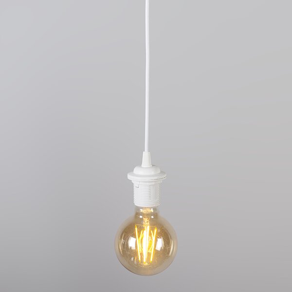 Moderné závesné svietidlo biele s čiernym tienidlom 45 cm - Pendant
