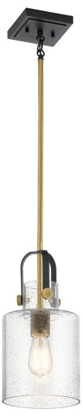 Quintiesse QN-KITNER-P-NBR - Luster na tyči KITNER 1xE27/60W/230V zlatá/čierna
