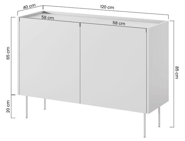 Dvojdverová komoda Desin 120 cm - kasmír / dub nagano