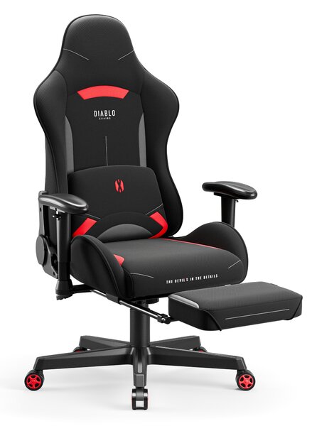 Čierna a červená otočná herná stolička Diablo X-Starter