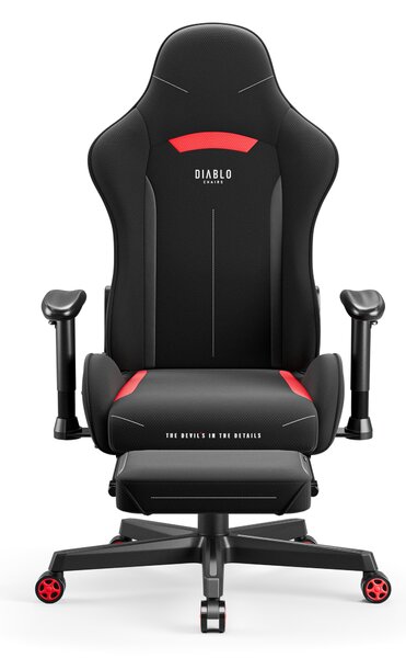 Čierna a červená otočná herná stolička Diablo X-Starter