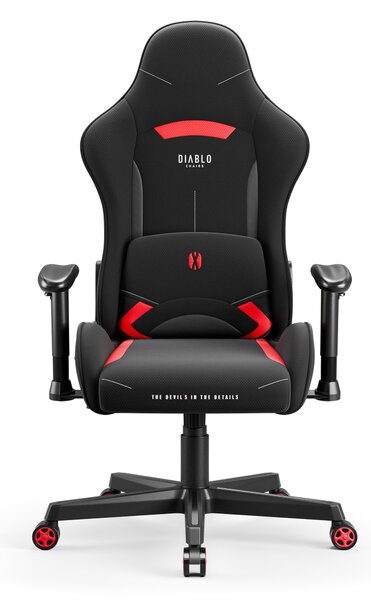 Čierna a červená otočná herná stolička Diablo X-Starter