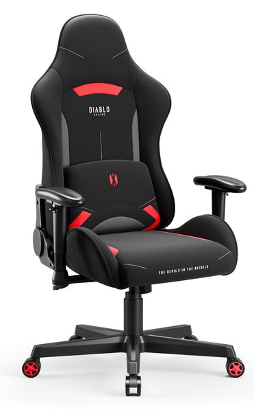 Čierna a červená otočná herná stolička Diablo X-Starter
