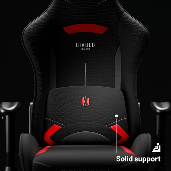 Čierna a červená otočná herná stolička Diablo X-Starter