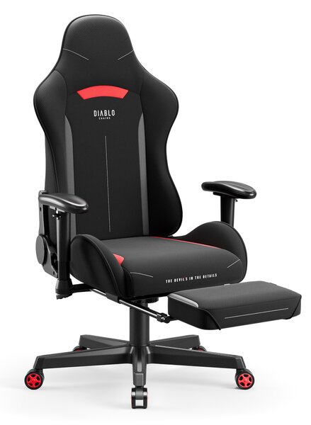 Čierna a červená otočná herná stolička Diablo X-Starter