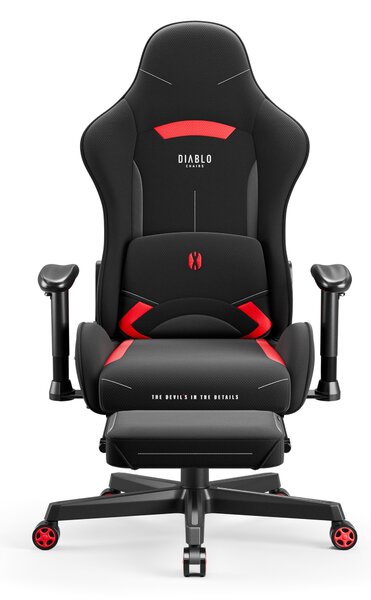 Čierna a červená otočná herná stolička Diablo X-Starter