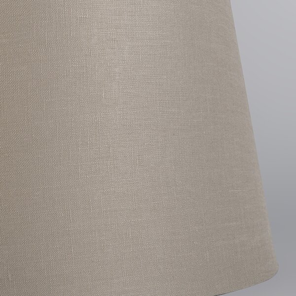 Ľanové tienidlo na lampu Taupe okrúhle šikmé 35/30/18