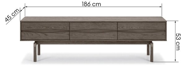 Hector TV stolík Quadri 186 cm espresso