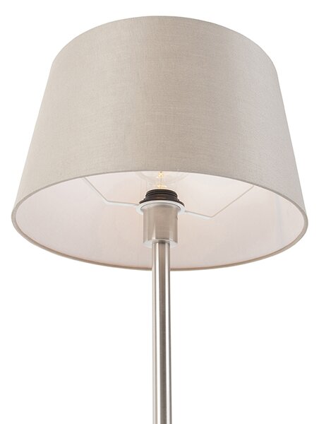 Moderná stolná lampa oceľ s tienidlom taupe 35 cm - Simplo
