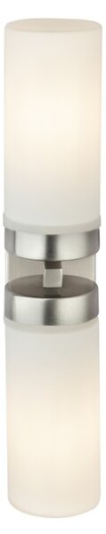 Globo 7816 vonkajšia nástenná lampa Space 2x40W | E14 | IP44 - matný nikel, opál