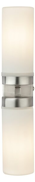 Globo 7816 vonkajšia nástenná lampa Space 2x40W | E14 | IP44 - matný nikel, opál