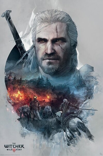 Plagát, Obraz - The Witcher - Geralt, (61 x 91.5 cm)