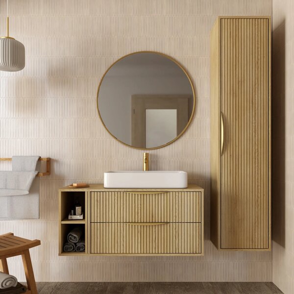 Hector Vysoká závesná kúpeľňová skrinka Avila 38 cm dub Cremona Torro