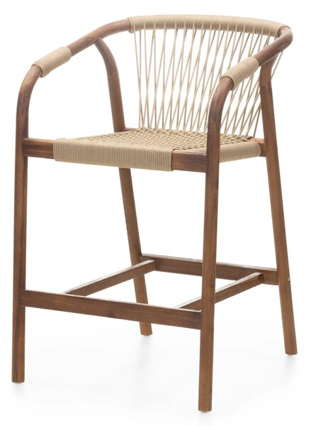 Hector Záhradná barová stolička Rovigo z masívu akáciové drevo hnedá/béžová