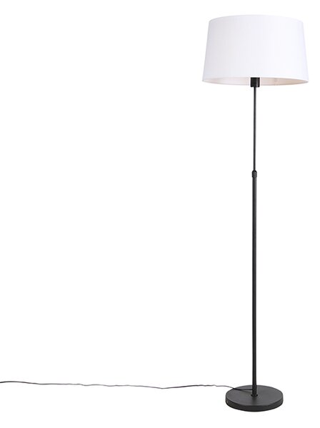 Stojacia lampa čierna s bielym ľanovým tienidlom nastaviteľná 45 cm - Parte