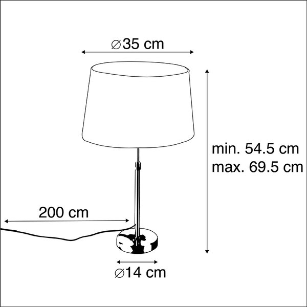 Stolná lampa zlatá/mosadzná s čiernym ľanovým tienidlom 35 cm - Parte