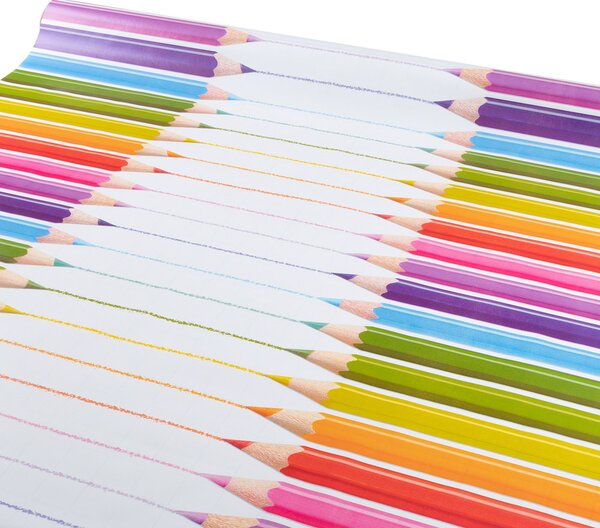 Detský PVC obrus Farebné pastelky PV-040 - metráž š. 140 cm
