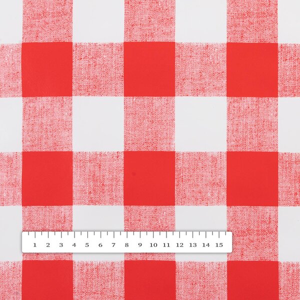 PVC obrus Červeno-biela kocka PV-021 - metráž š. 140 cm