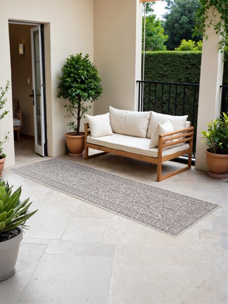 NORTHRUGS , Behúň Duet Kona 106249 White/Gray - na von aj na doma, 80x250, šedá, chodba / predsieň