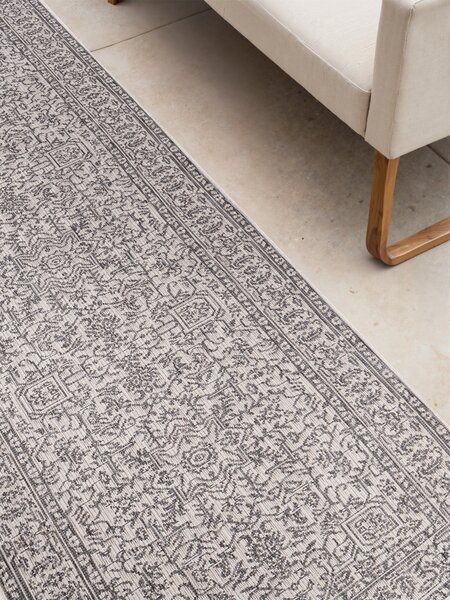 NORTHRUGS , Behúň Duet Kona 106249 White/Gray - na von aj na doma, 80x250, šedá, chodba / predsieň