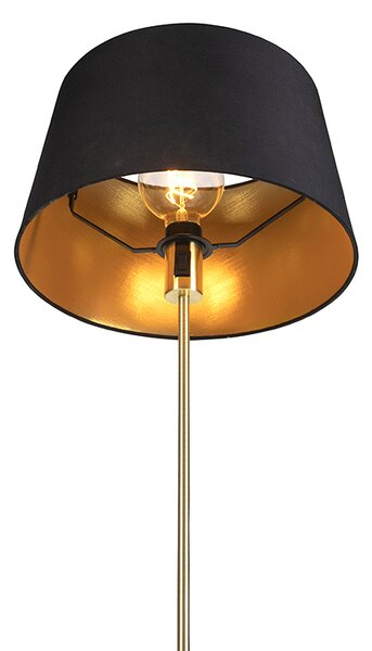 Stojaca lampa zlatá/mosadzná s čiernym tienidlom 35 cm nastaviteľná - Parte