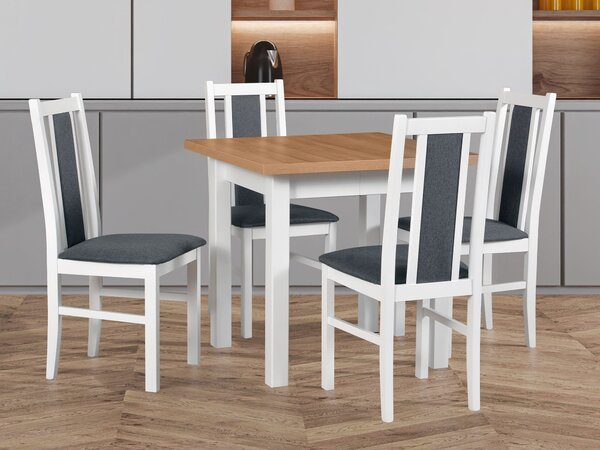 Rozkladací jedálenský stôl Mixi 8 80-160x80 - artisan / biela