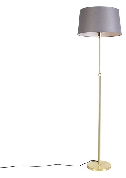Stojacia lampa zlatá / mosadz s ľanovým odtieňom sivá 45 cm - Parte