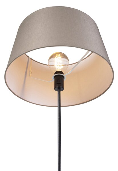 Stojacia lampa čierna s tienidlom z ľanového plátna taupe 45 cm nastaviteľná - Parte