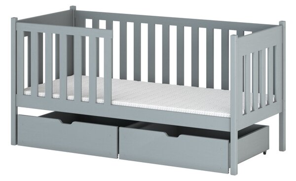 Detská posteľ s úložným priestorom KYRIA - 80x160, šedá