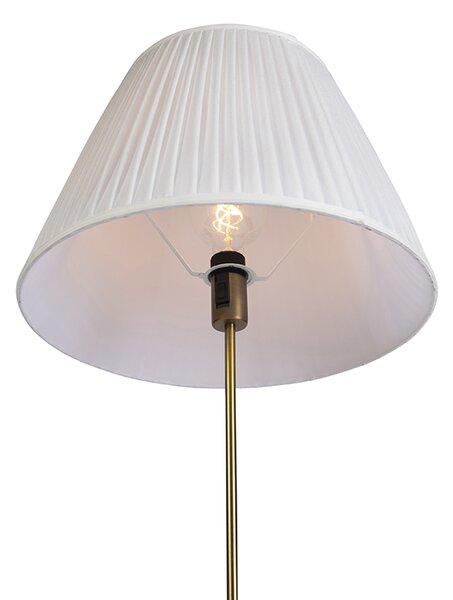 Stojacia lampa bronzová so skladaným tienidlom krémovým 45 cm nastaviteľná - Parte