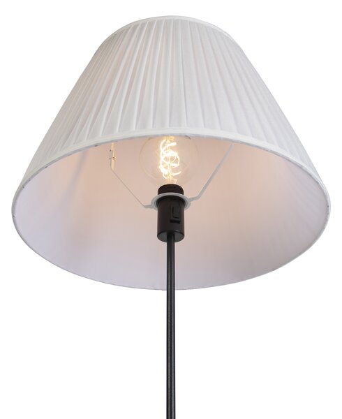 Stojaca lampa čierna so skladaným tienidlom krémová 45 cm nastaviteľná - Parte